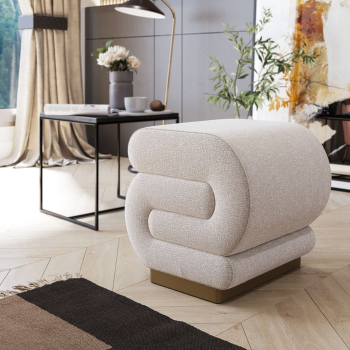 Atelier Del Sofa Puff Crema Ancho 40 cm Alto 42 cm Profundo 42 cm